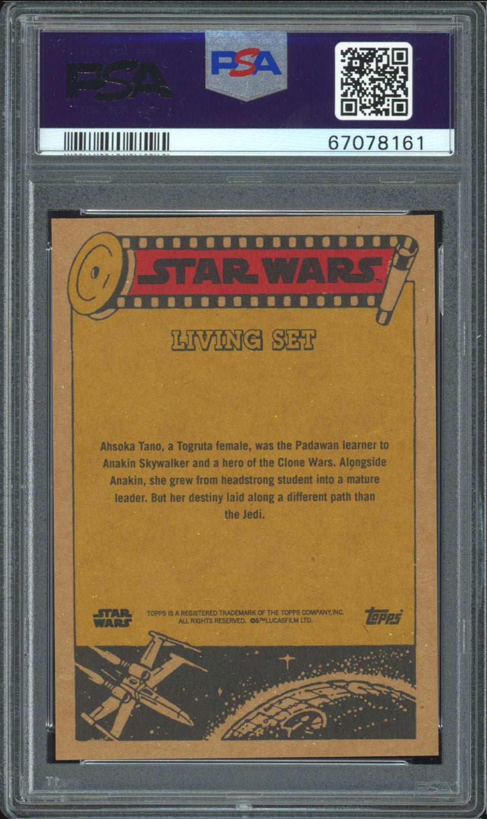 AHSOKA TANO PSA 10 2022 Star Wars Topps Living The Mandalorian #300 C11 Star Wars Base Graded Cards Short Print - Hobby Gems