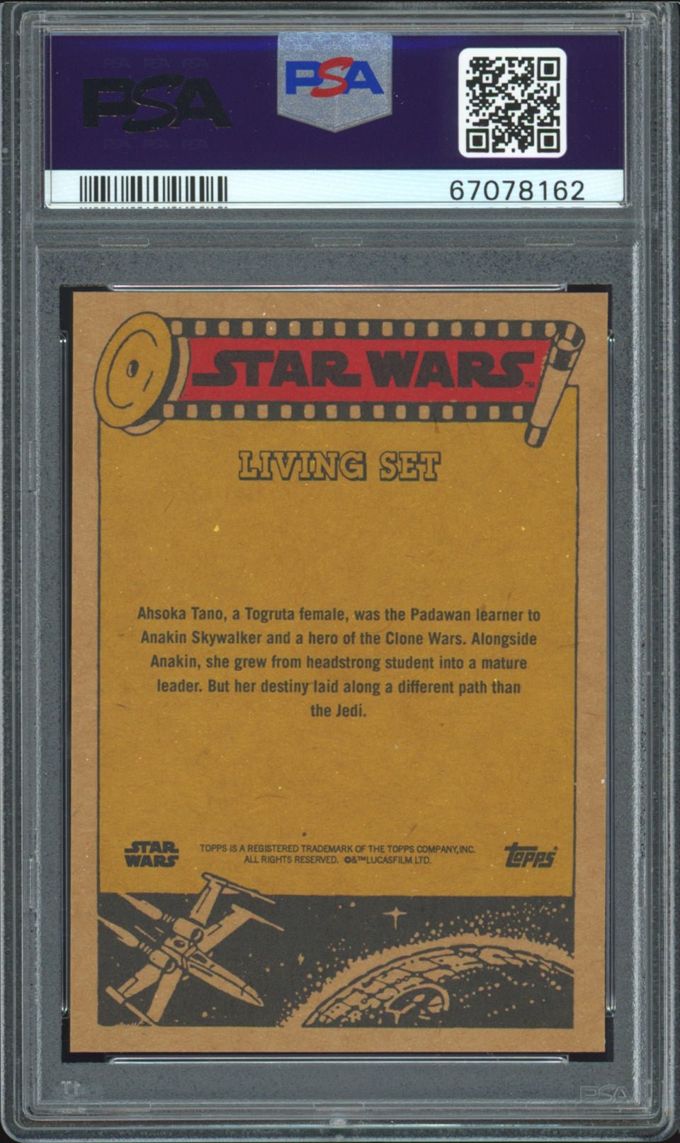 AHSOKA TANO PSA 10 2022 Star Wars Topps Living The Mandalorian #300 C12 Star Wars Base Graded Cards Short Print - Hobby Gems