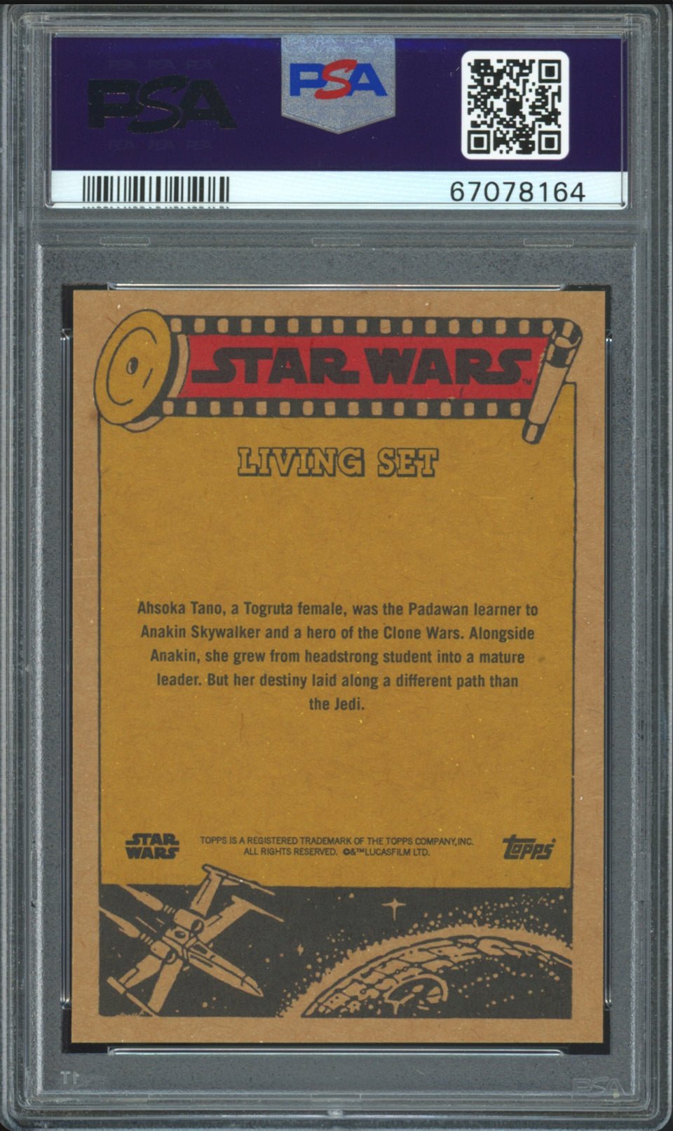 AHSOKA TANO PSA 10 2022 Star Wars Topps Living The Mandalorian #300 C13 Star Wars Base Graded Cards Short Print - Hobby Gems