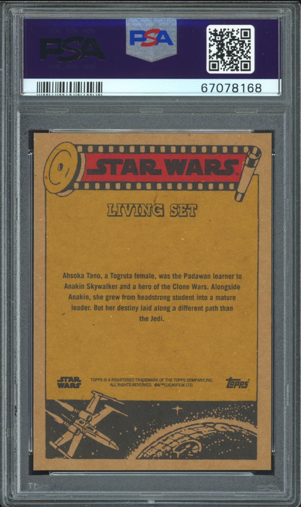 AHSOKA TANO PSA 10 2022 Star Wars Topps Living The Mandalorian #300 C15 Star Wars Base Graded Cards Short Print - Hobby Gems