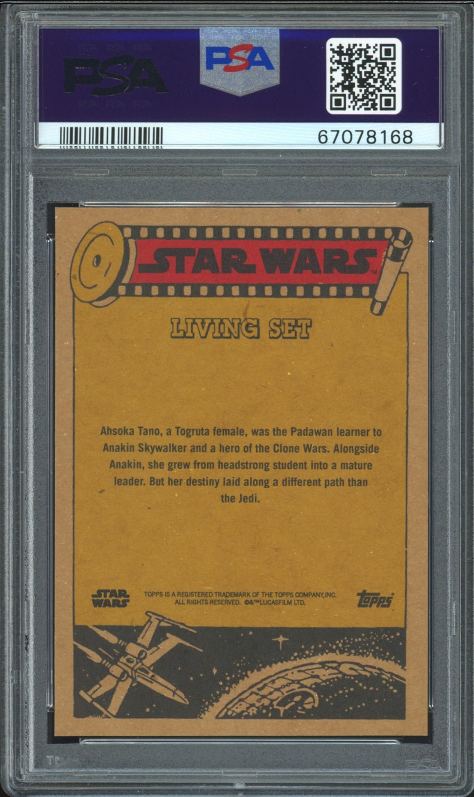 AHSOKA TANO PSA 10 2022 Star Wars Topps Living The Mandalorian #300 C16 Star Wars Base Graded Cards Short Print - Hobby Gems