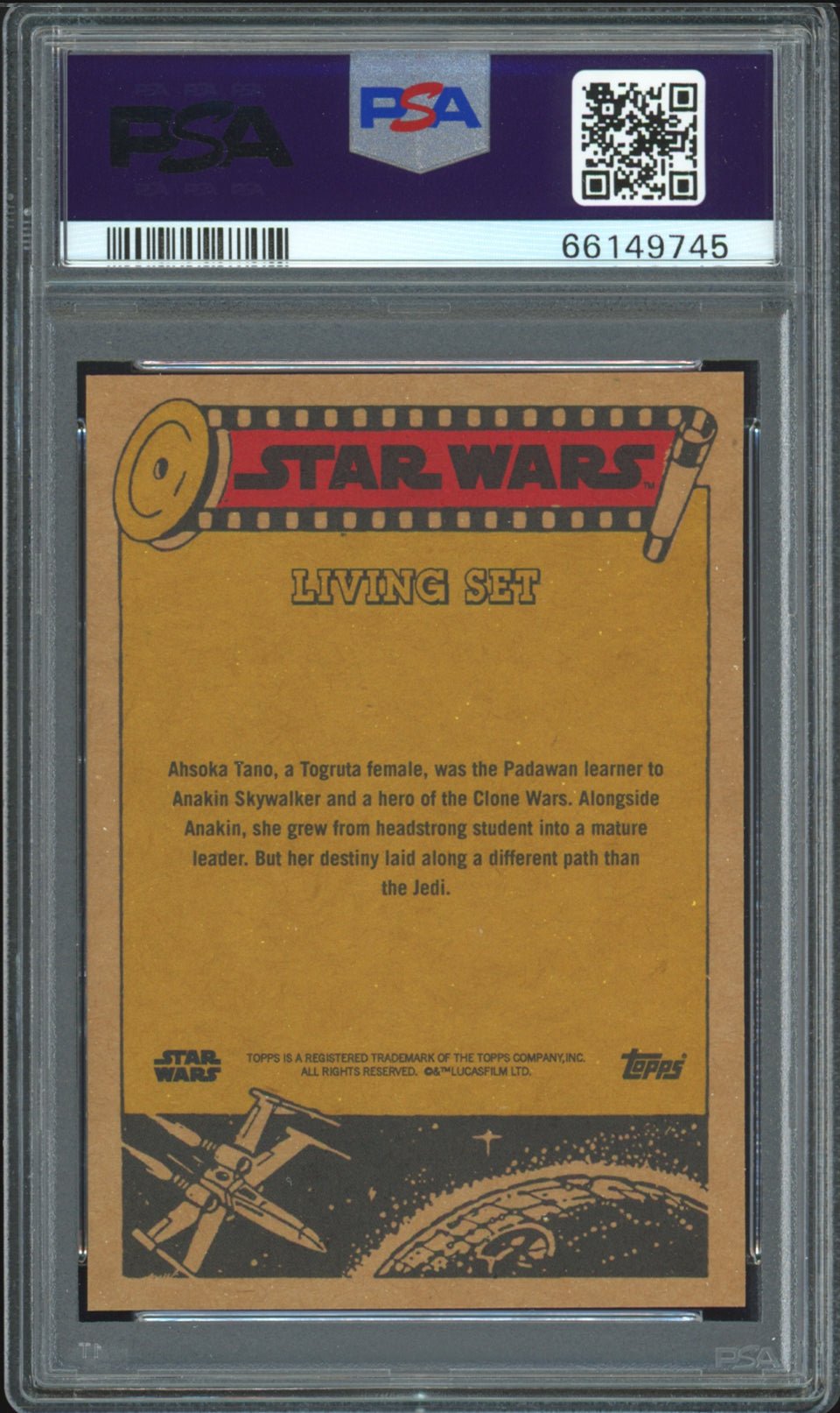 AHSOKA TANO PSA 10 2022 Star Wars Topps Living The Mandalorian #300 C17 Star Wars Base Graded Cards Short Print - Hobby Gems