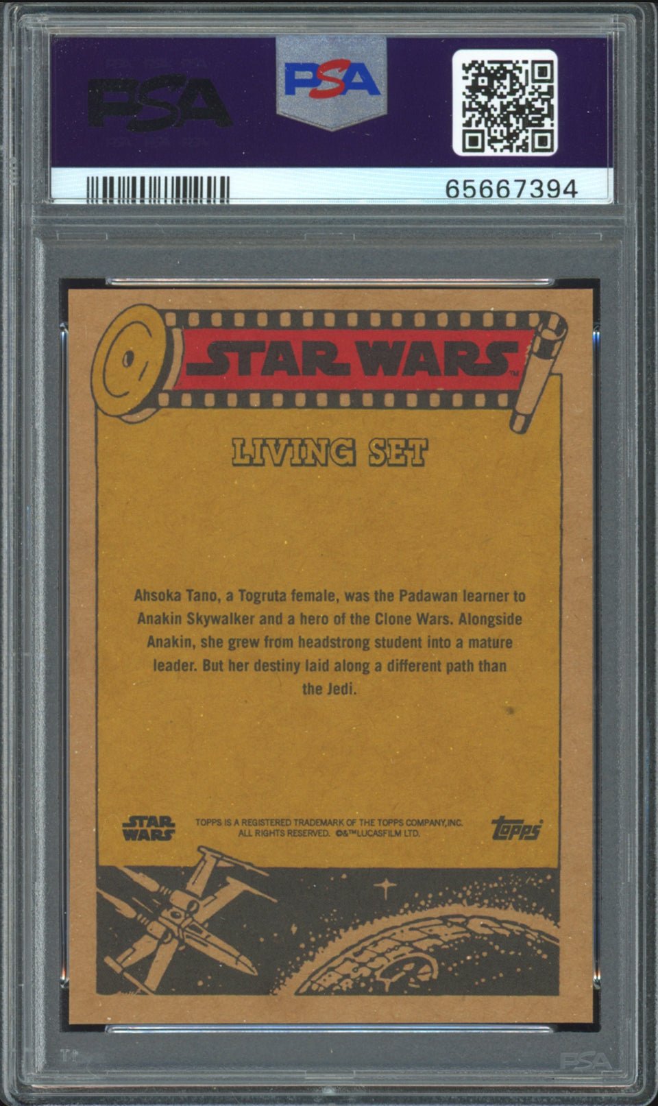 AHSOKA TANO PSA 10 2022 Star Wars Topps Living The Mandalorian #300 C18 Star Wars Base Graded Cards Short Print - Hobby Gems