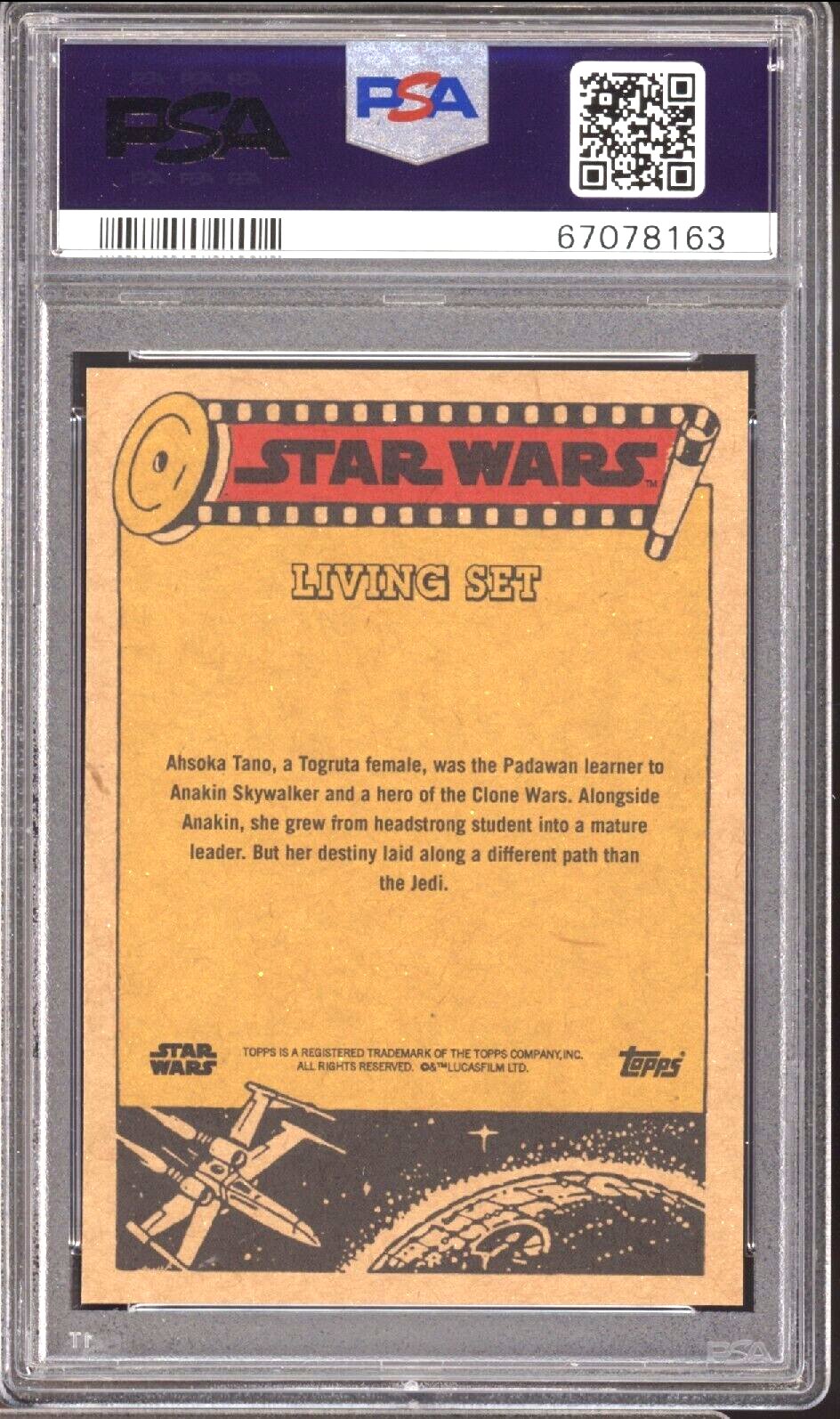 AHSOKA TANO PSA 10 2022 Star Wars Topps Living The Mandalorian #300 C2 Star Wars Base Graded Cards Short Print - Hobby Gems