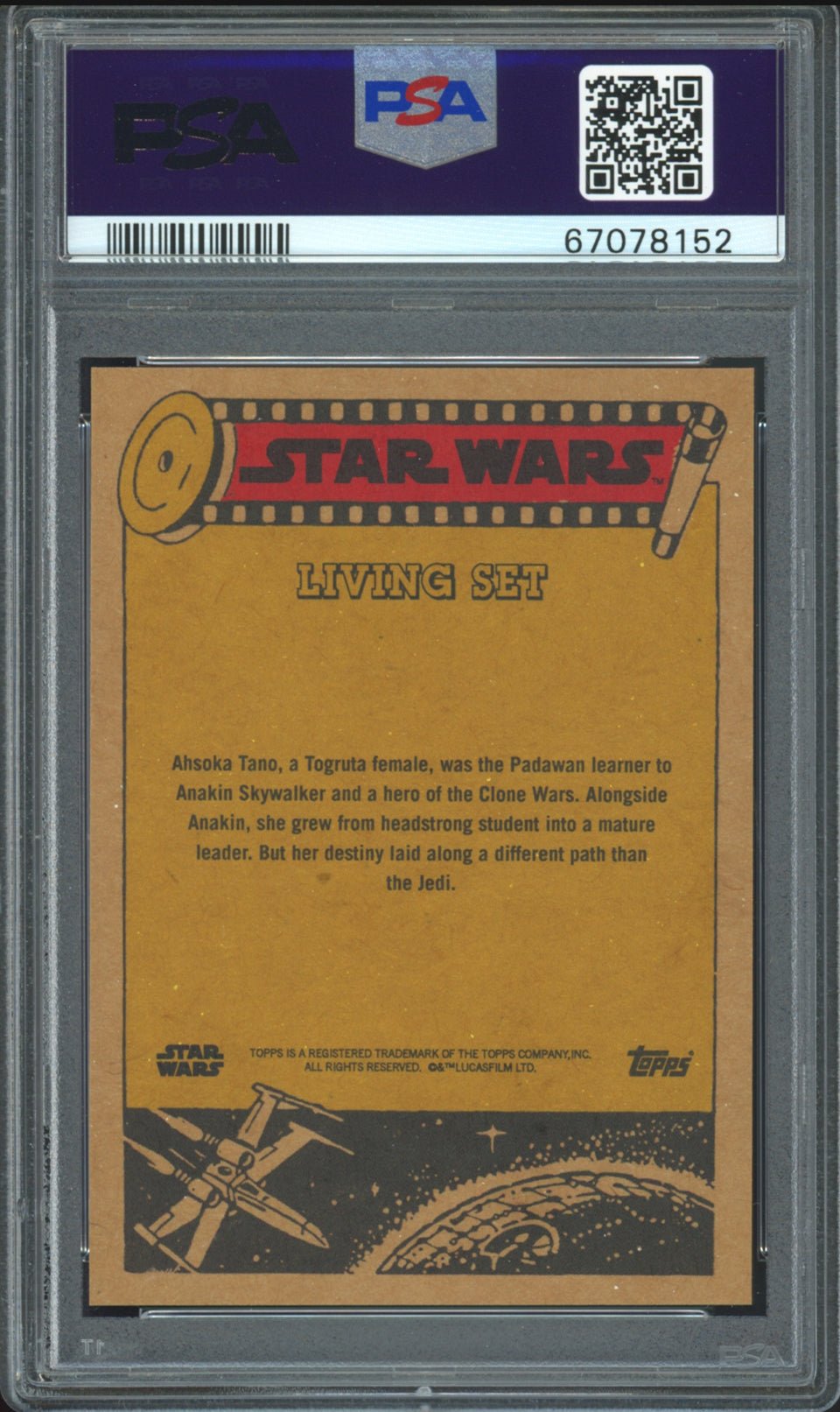 AHSOKA TANO PSA 10 2022 Star Wars Topps Living The Mandalorian #300 C3 Star Wars Base Graded Cards Short Print - Hobby Gems