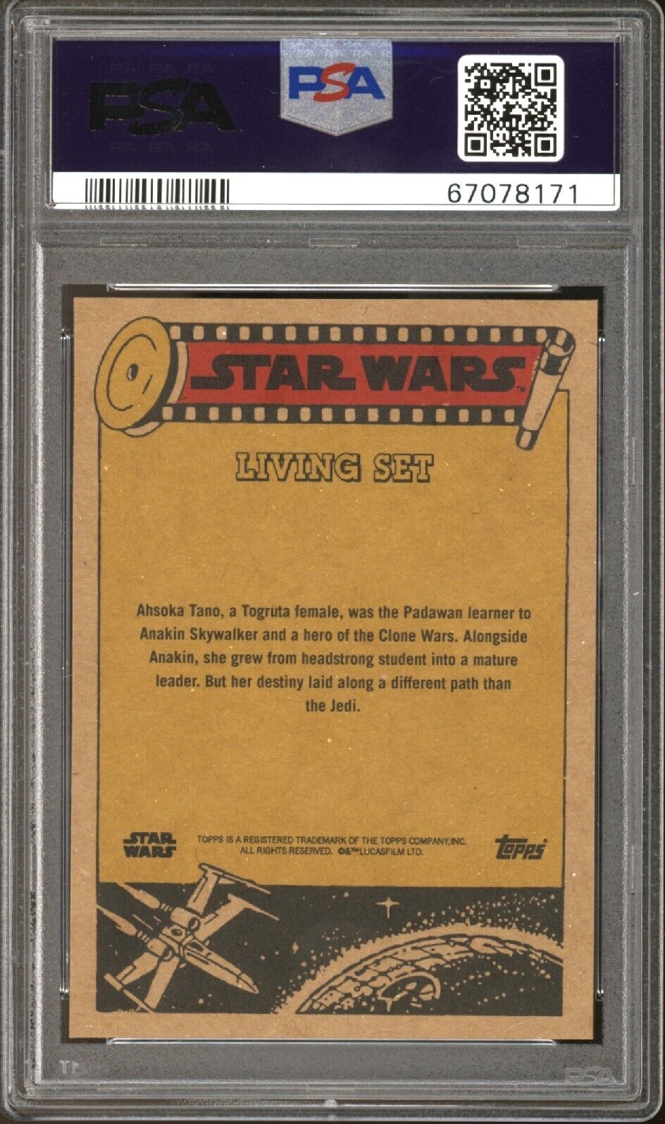 AHSOKA TANO PSA 10 2022 Star Wars Topps Living The Mandalorian #300 C4 Star Wars Base Graded Cards Short Print - Hobby Gems