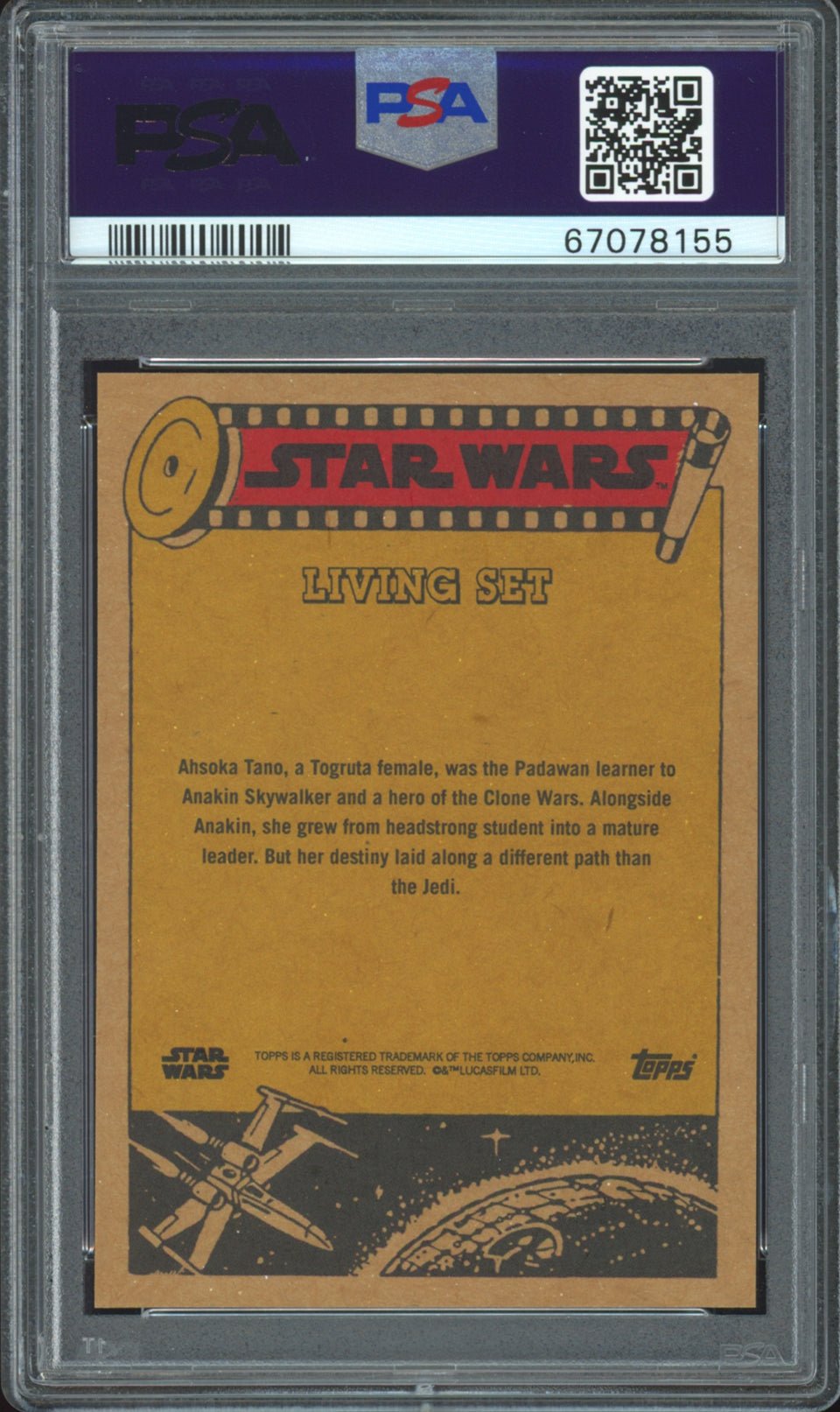 AHSOKA TANO PSA 10 2022 Star Wars Topps Living The Mandalorian #300 C6 Star Wars Base Graded Cards Short Print - Hobby Gems