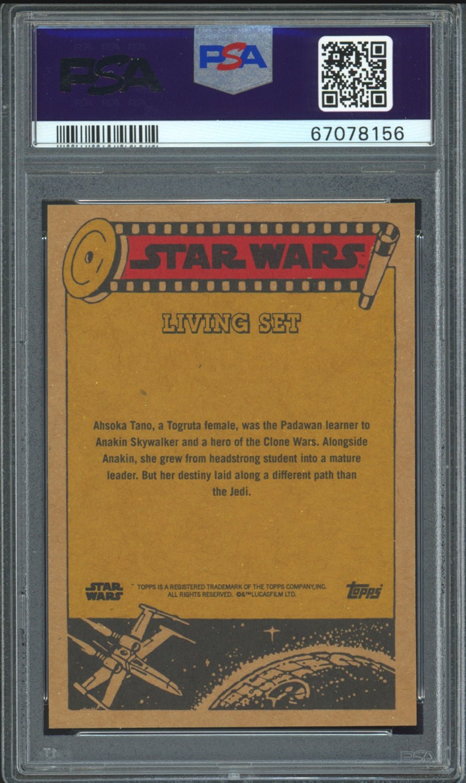 AHSOKA TANO PSA 10 2022 Star Wars Topps Living The Mandalorian #300 C7 Star Wars Base Graded Cards Short Print - Hobby Gems