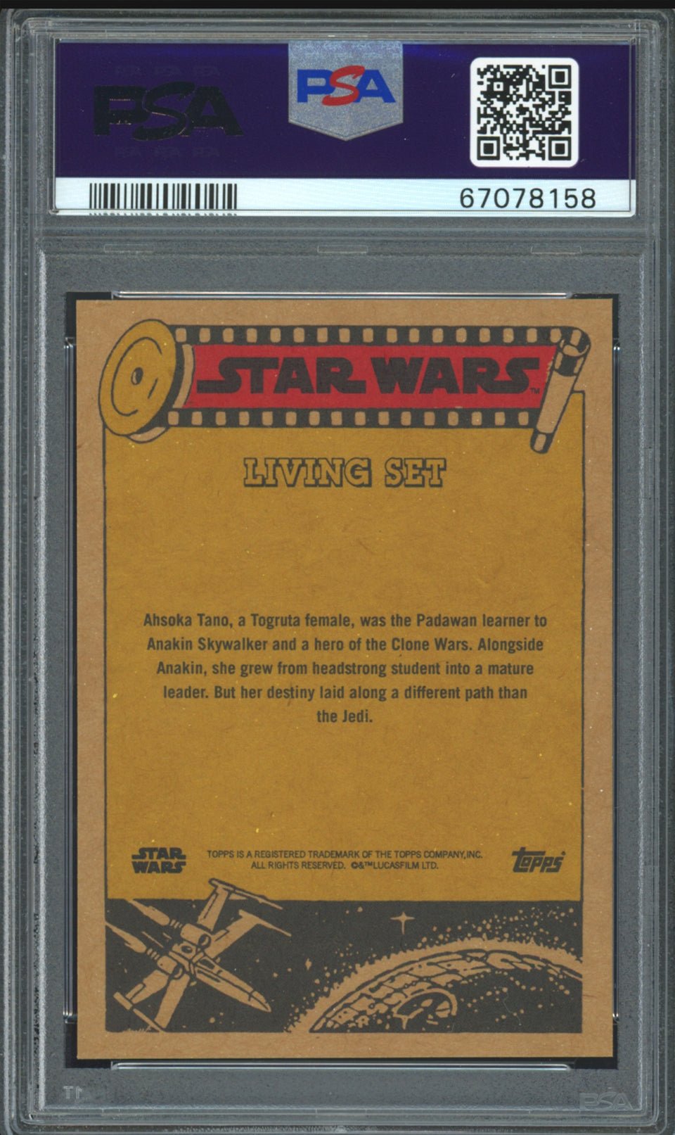 AHSOKA TANO PSA 10 2022 Star Wars Topps Living The Mandalorian #300 C8 Star Wars Base Graded Cards Short Print - Hobby Gems