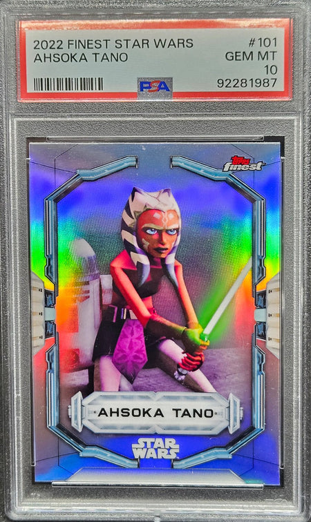 AHSOKA TANO PSA 10 2022 Topps Finest Star Wars SP Extended Variation #101 Star Wars Graded Cards Short Print - Hobby Gems