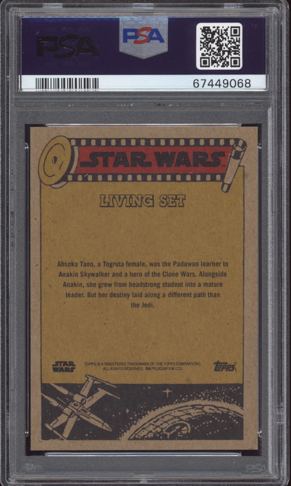 AHSOKA TANO PSA 10 2022 Topps Star Wars Living #300 C18 Star Wars Base Graded Cards - Hobby Gems