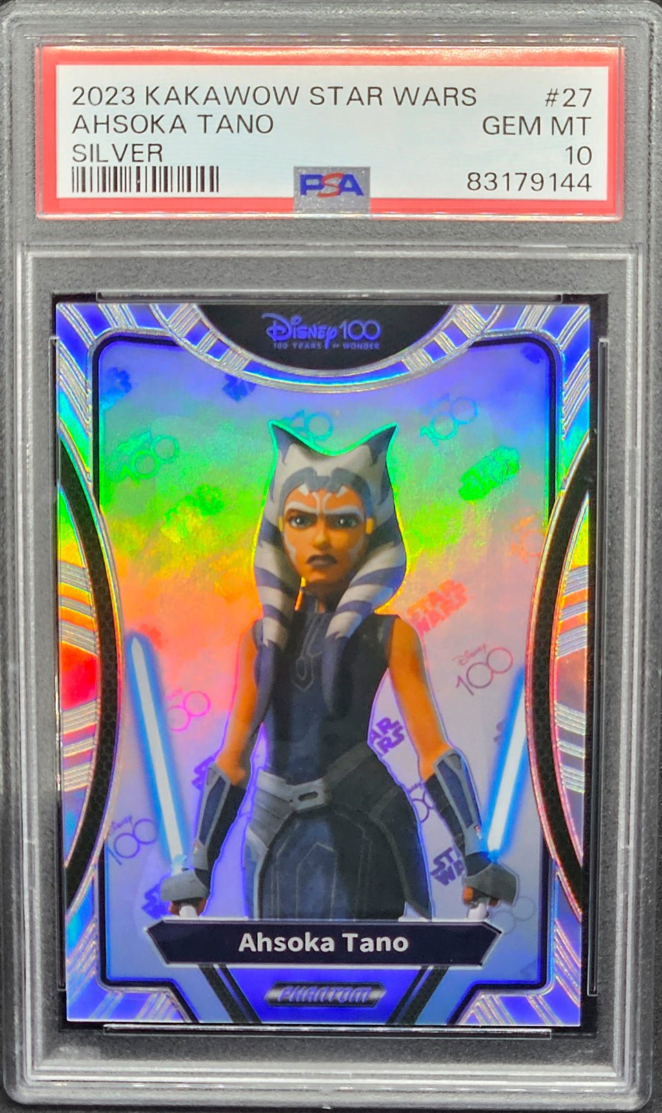 AHSOKA TANO PSA 10 2023 Kakawow Disney 100 Star Wars Silver #PS-I-27 Star Wars Graded Cards Parallel - Hobby Gems