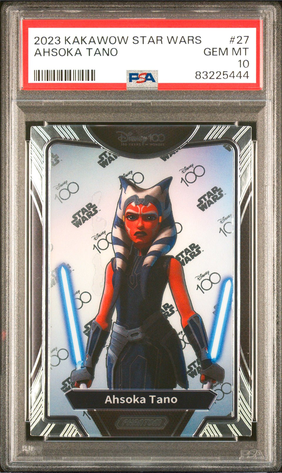 AHSOKA TANO PSA 10 2023 Kakawow Phantom Disney100 Star Wars #27 C3 Star Wars Base Graded Cards - Hobby Gems