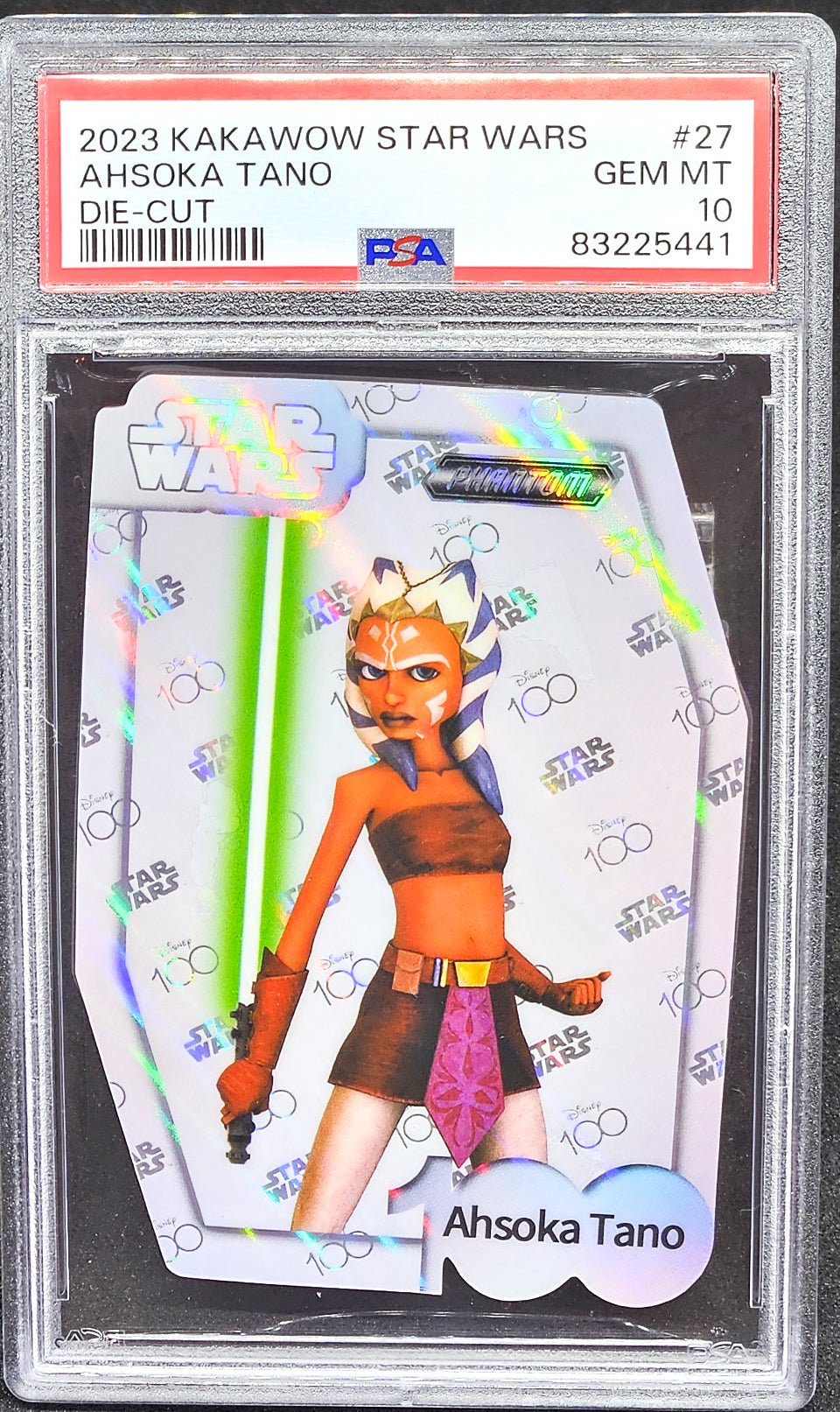 AHSOKA TANO PSA 10 2023 Kakawow Phantom Disney100 Star Wars Die Cut #27 Star Wars Graded Cards Insert - Hobby Gems