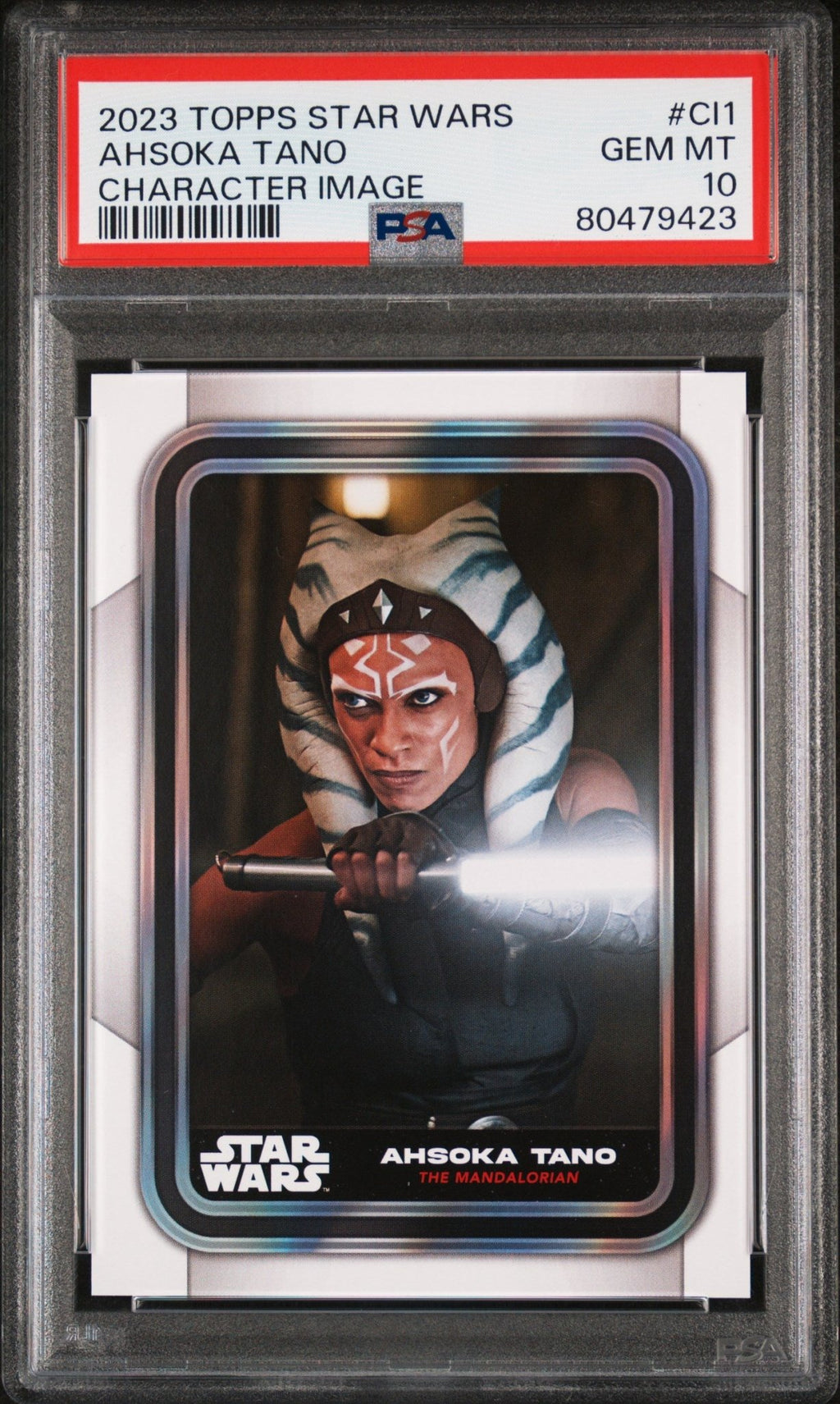 AHSOKA TANO PSA 10 2023 Topps Star Wars Flagship Character SP Variation #CL-1 Star Wars Graded Cards Insert Short Print - Hobby Gems