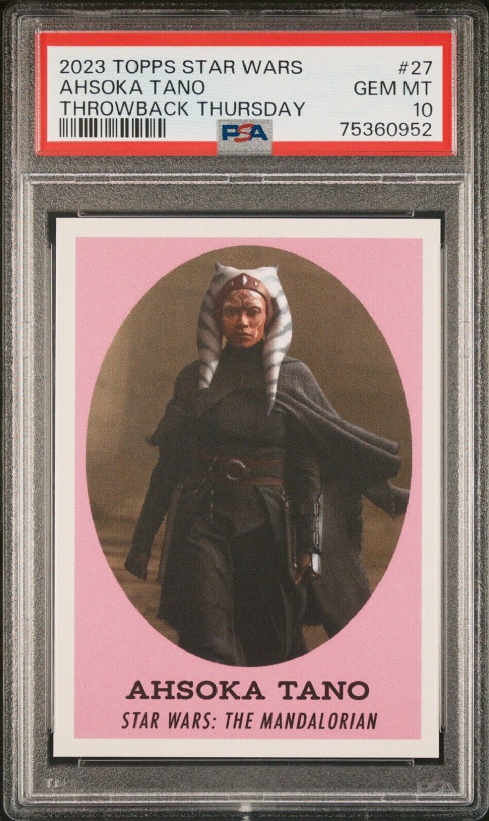 AHSOKA TANO PSA 10 2023 Topps Star Wars Throwback Thursday TBT #27 C2 Star Wars Base Graded Cards - Hobby Gems