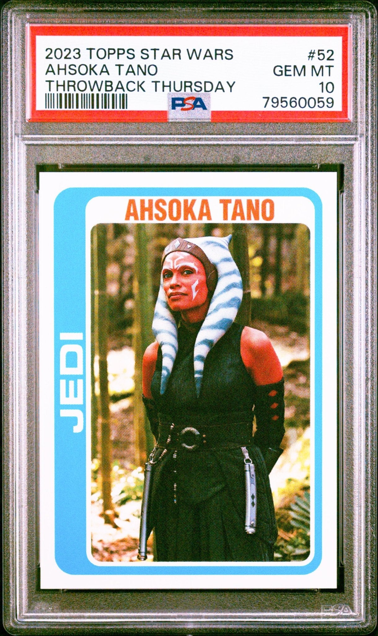 AHSOKA TANO PSA 10 2023 Topps Star Wars Throwback Thursday TBT #52 C1 Star Wars Base Graded Cards - Hobby Gems