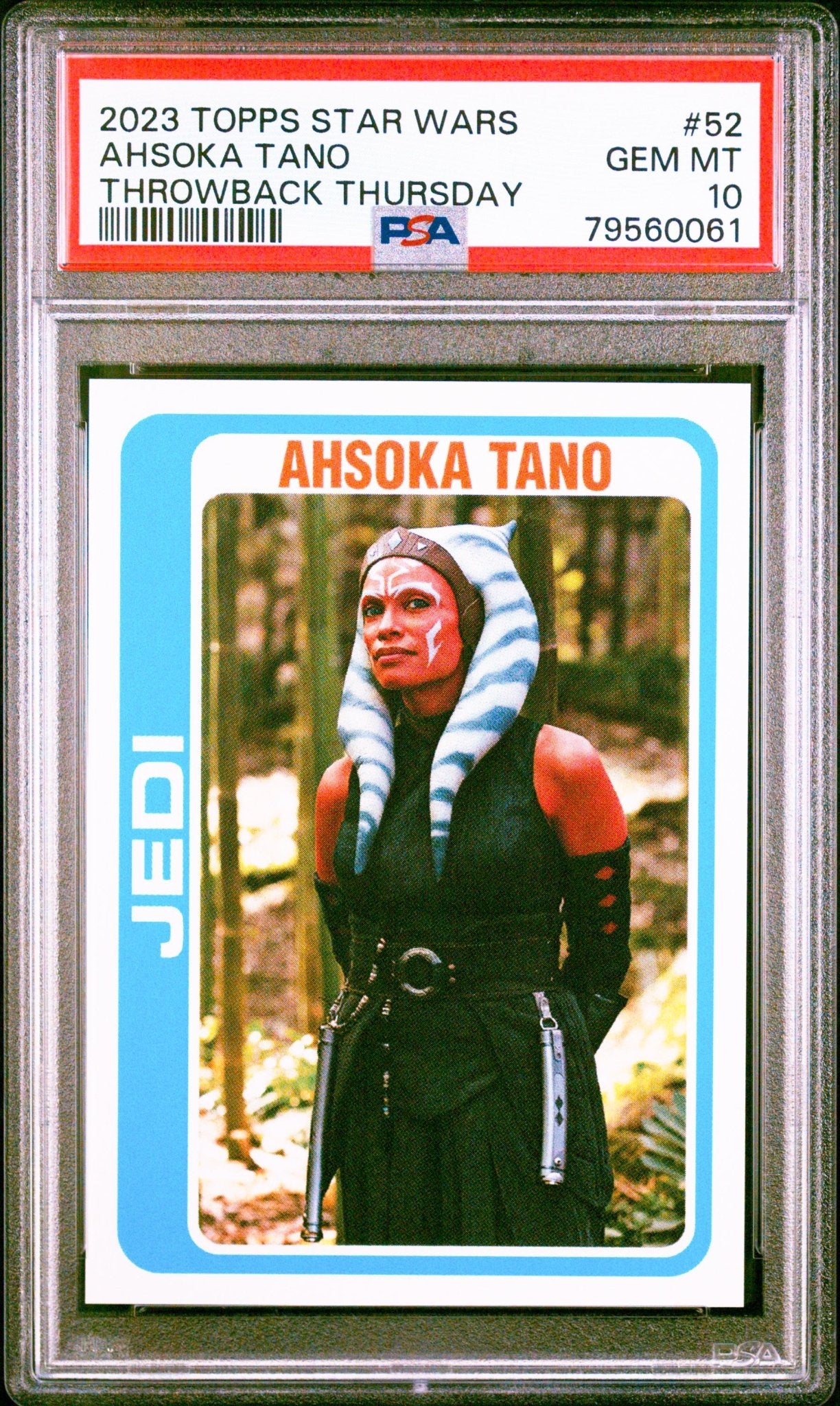 AHSOKA TANO PSA 10 2023 Topps Star Wars Throwback Thursday TBT #52 C3 Star Wars Base Graded Cards - Hobby Gems