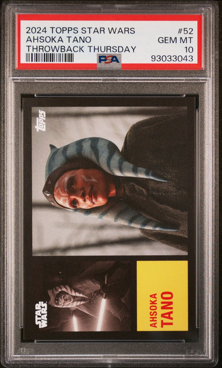 AHSOKA TANO PSA 10 2024 Topps Star Wars Throwback Thursday TBT #52 C2 Star Wars Base Graded Cards - Hobby Gems