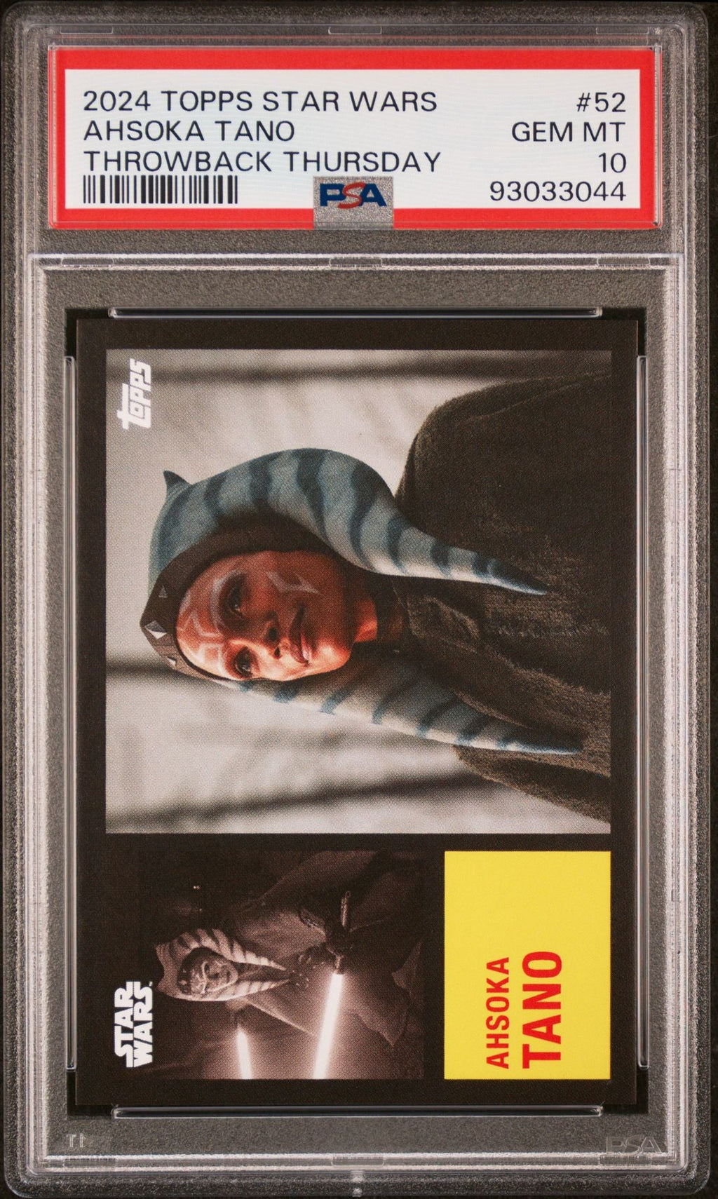 AHSOKA TANO PSA 10 2024 Topps Star Wars Throwback Thursday TBT #52 C3 Star Wars Base Graded Cards - Hobby Gems