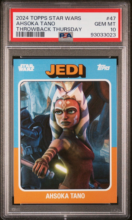 AHSOKA TANO PSA 10 2024 Topps Star Wars Throwback Thursday TBT Jedi #47 C1 Star Wars Base Graded Cards - Hobby Gems