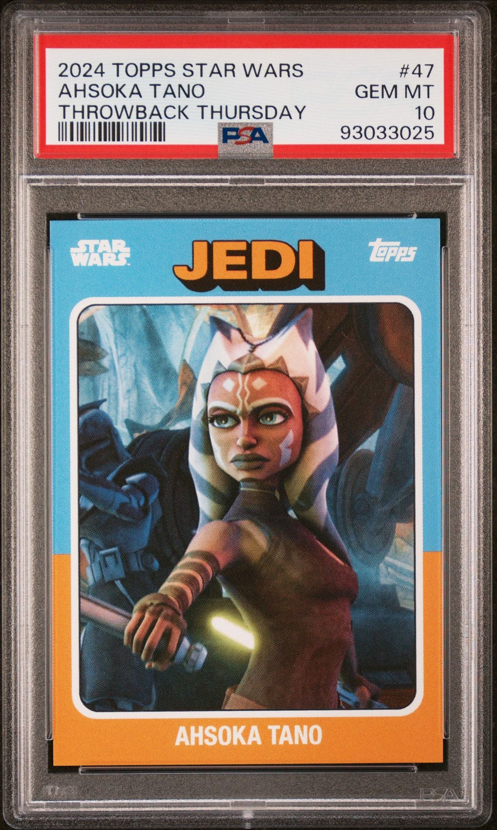 AHSOKA TANO PSA 10 2024 Topps Star Wars Throwback Thursday TBT Jedi #47 C3 Star Wars Base Graded Cards - Hobby Gems