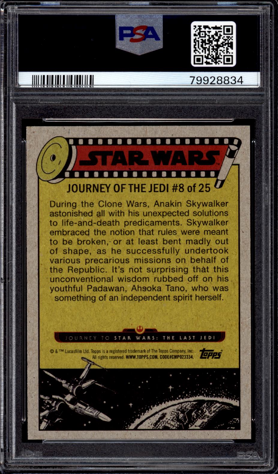 AHSOKA TANO PSA 9 2017 Topps Star Wars White Starfield #8 148/199 Star Wars Graded Cards Parallel Serial Numbered - Hobby Gems