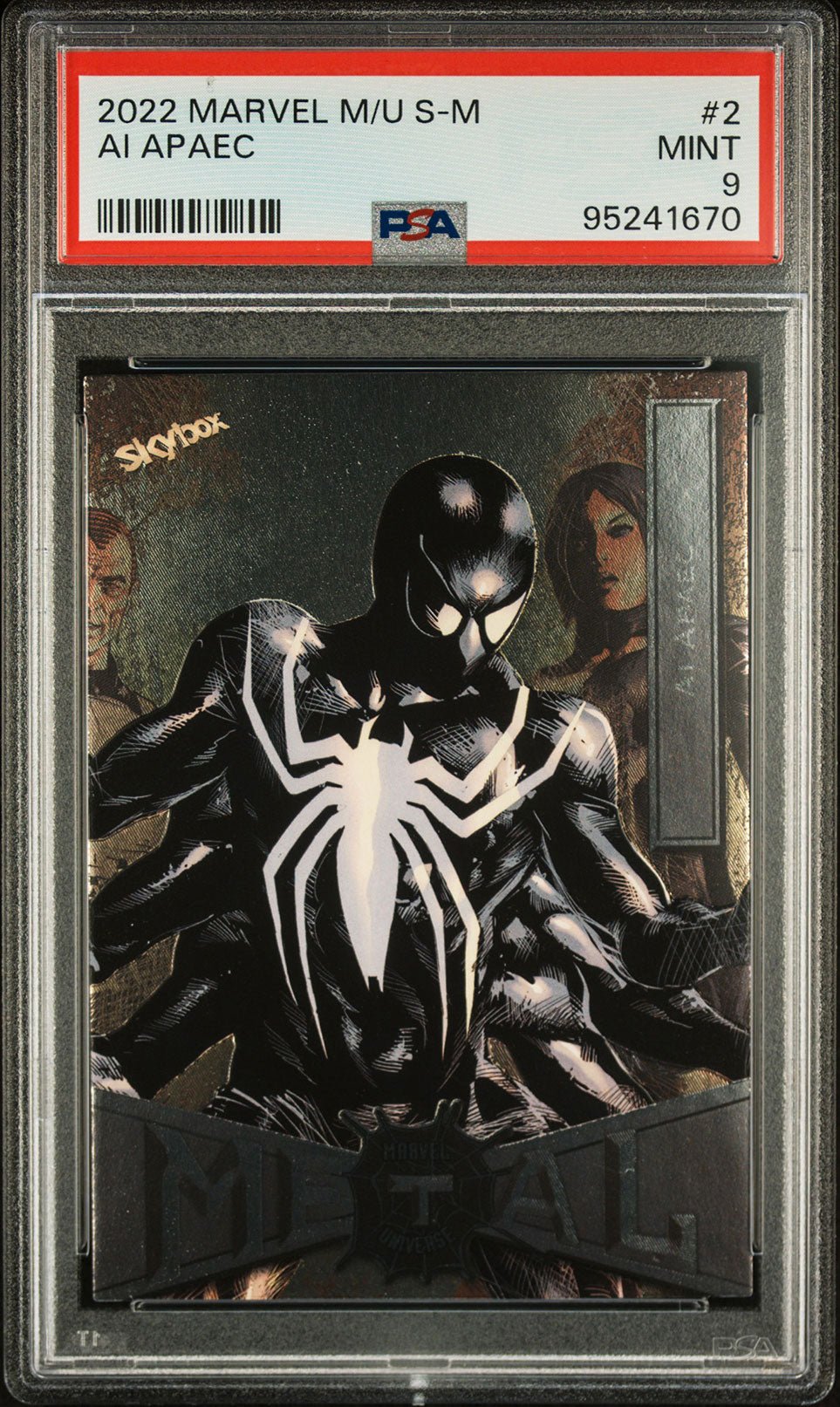 AI APAEC PSA 9 2022 Skybox Marvel Metal Universe Spider - Man #2 Marvel Base Graded Cards - Hobby Gems