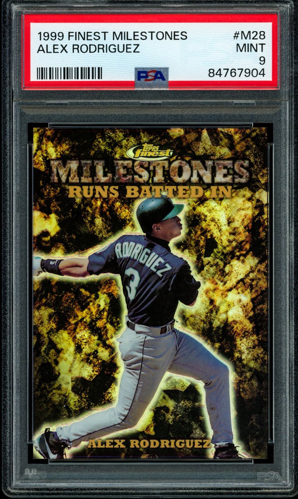 ALEX RODRIGUEZ PSA 9 1999 Topps Finest Milestones Refractor #M28 1170/1400 Baseball Graded Cards Insert Parallel - Hobby Gems