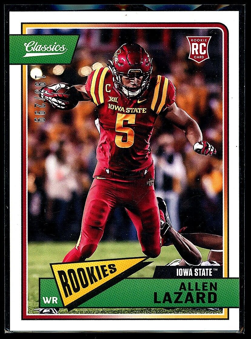 ALLEN LAZARD 2018 Panini Classics RC Red Back 193/299 #260 Football Parallel Serial Numbered - Hobby Gems