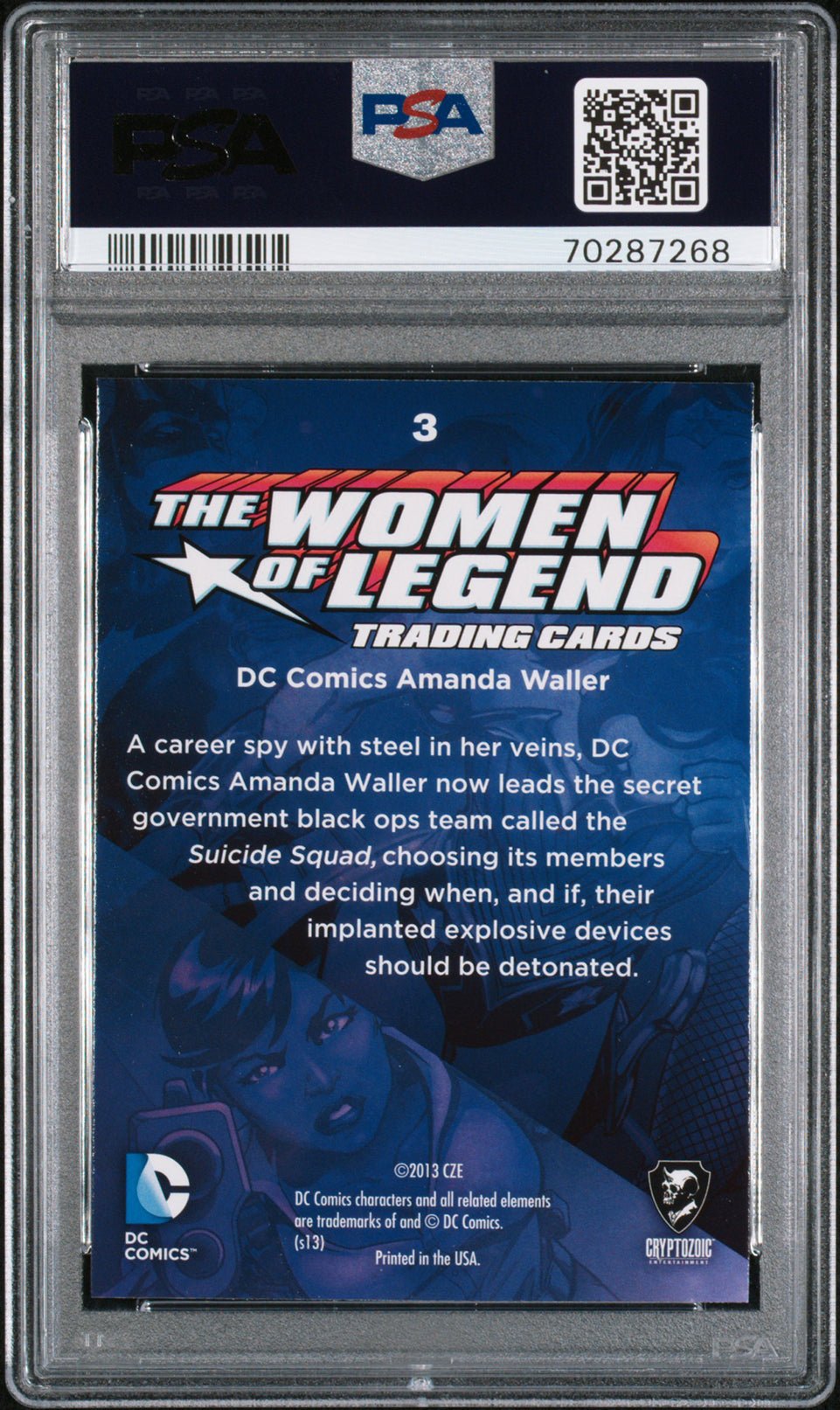 AMANDA WALLER PSA 10 2013 DC Comics The Women of Legend Foil #3 DC Comics Graded Cards Parallel - Hobby Gems