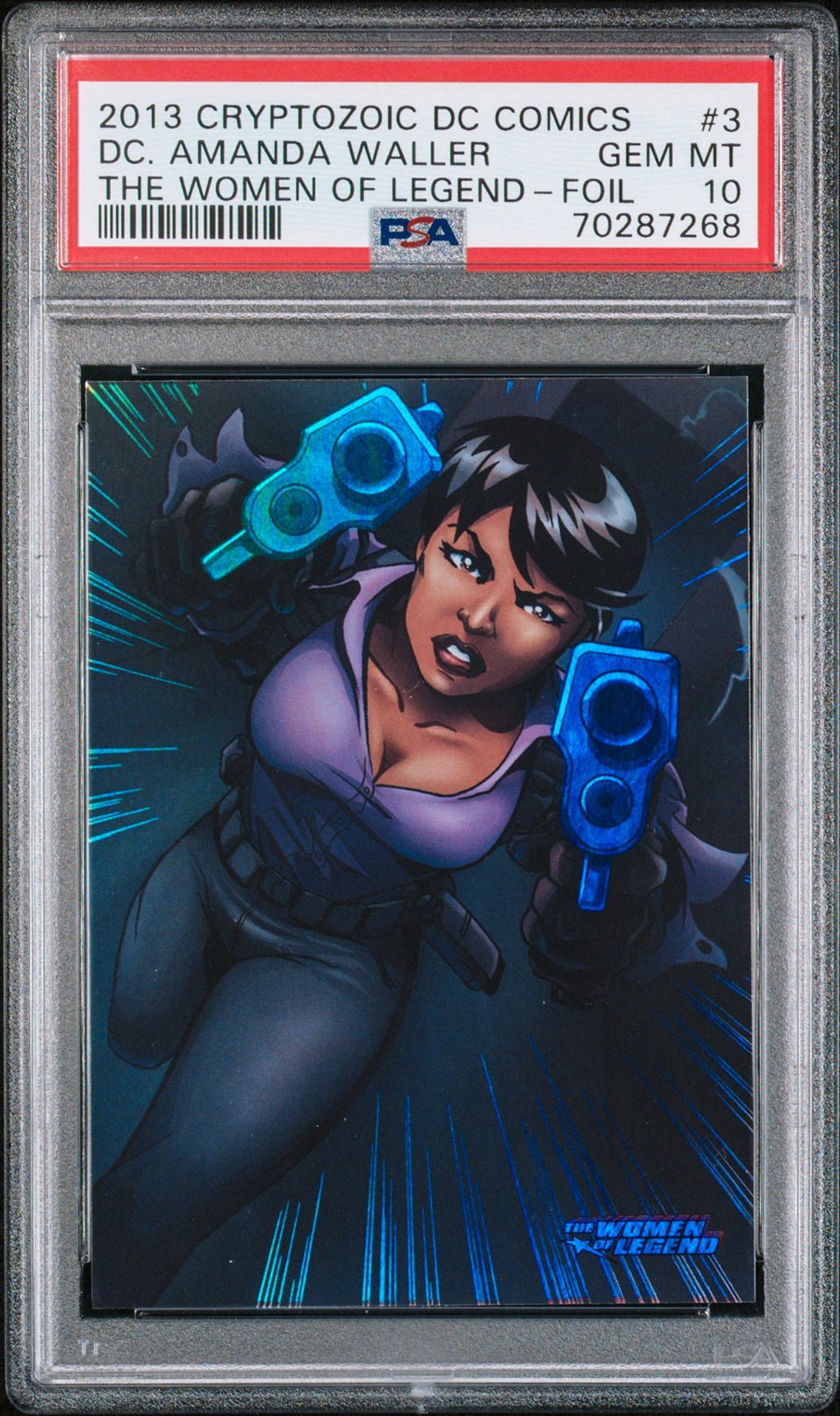 AMANDA WALLER PSA 10 2013 DC Comics The Women of Legend Foil #3 DC Comics Graded Cards Parallel - Hobby Gems