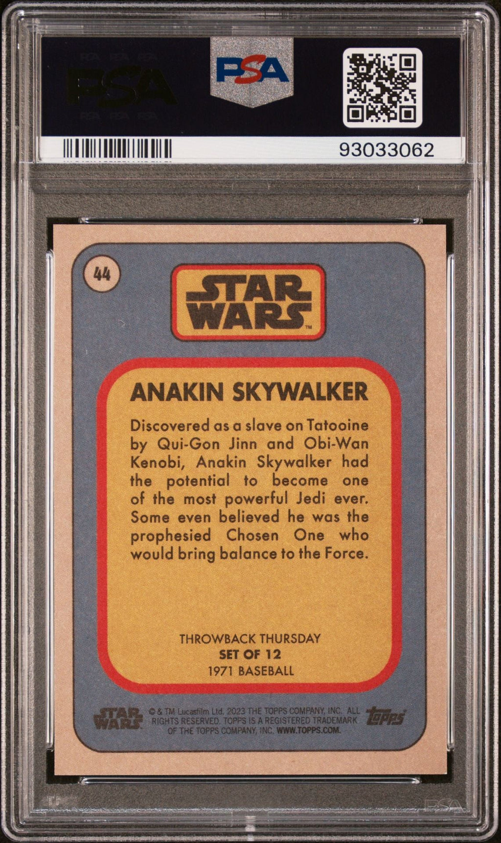 ANAKIN SKYWALKER PSA 10 2023 Topps Star Wars Throwback Thursday TBT #44 C2 Star Wars Base Graded Cards - Hobby Gems