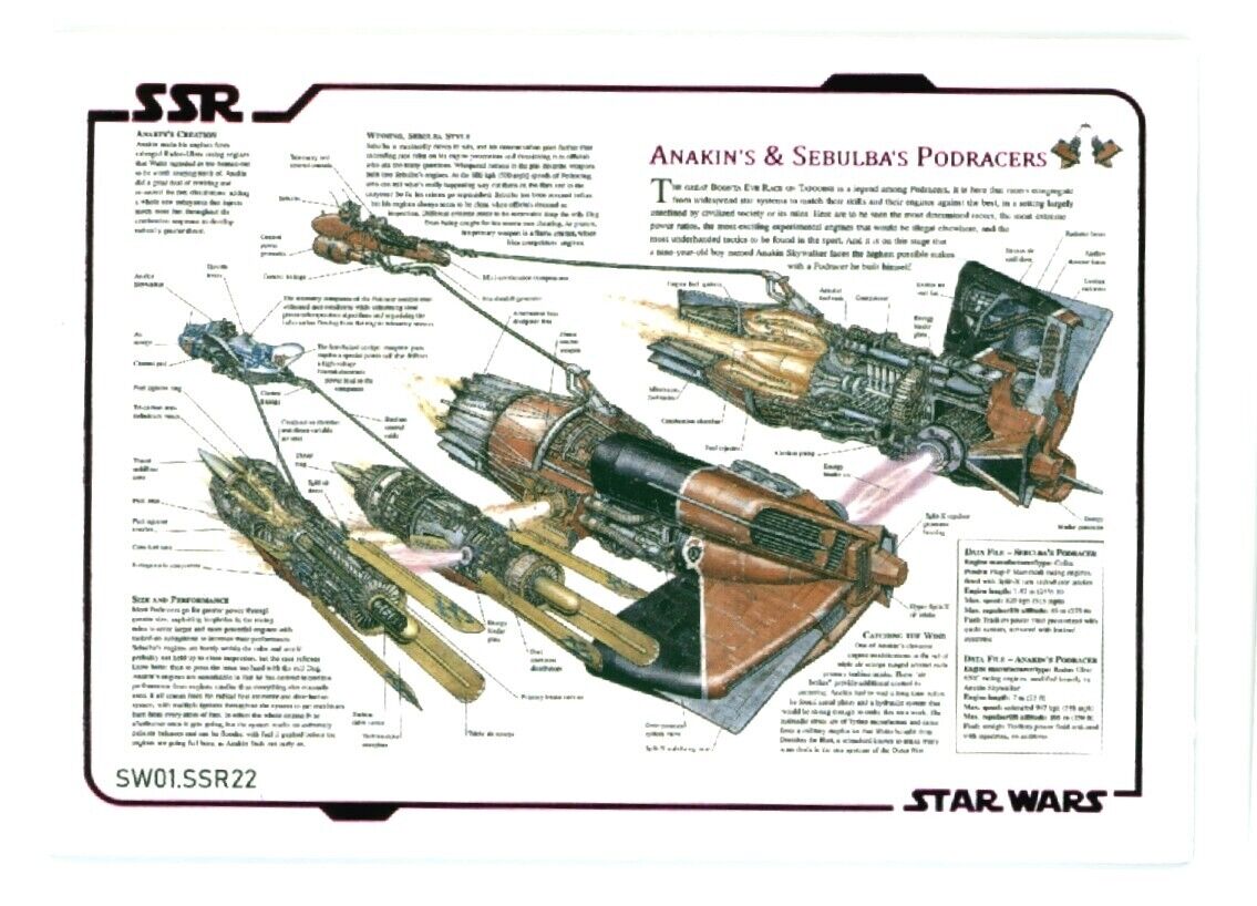 ANAKIN'S SEBULBA'S PODRACERS 2022 Star Wars Prerelease Foil SW01 #SSR22 C2 Star Wars Base - Hobby Gems