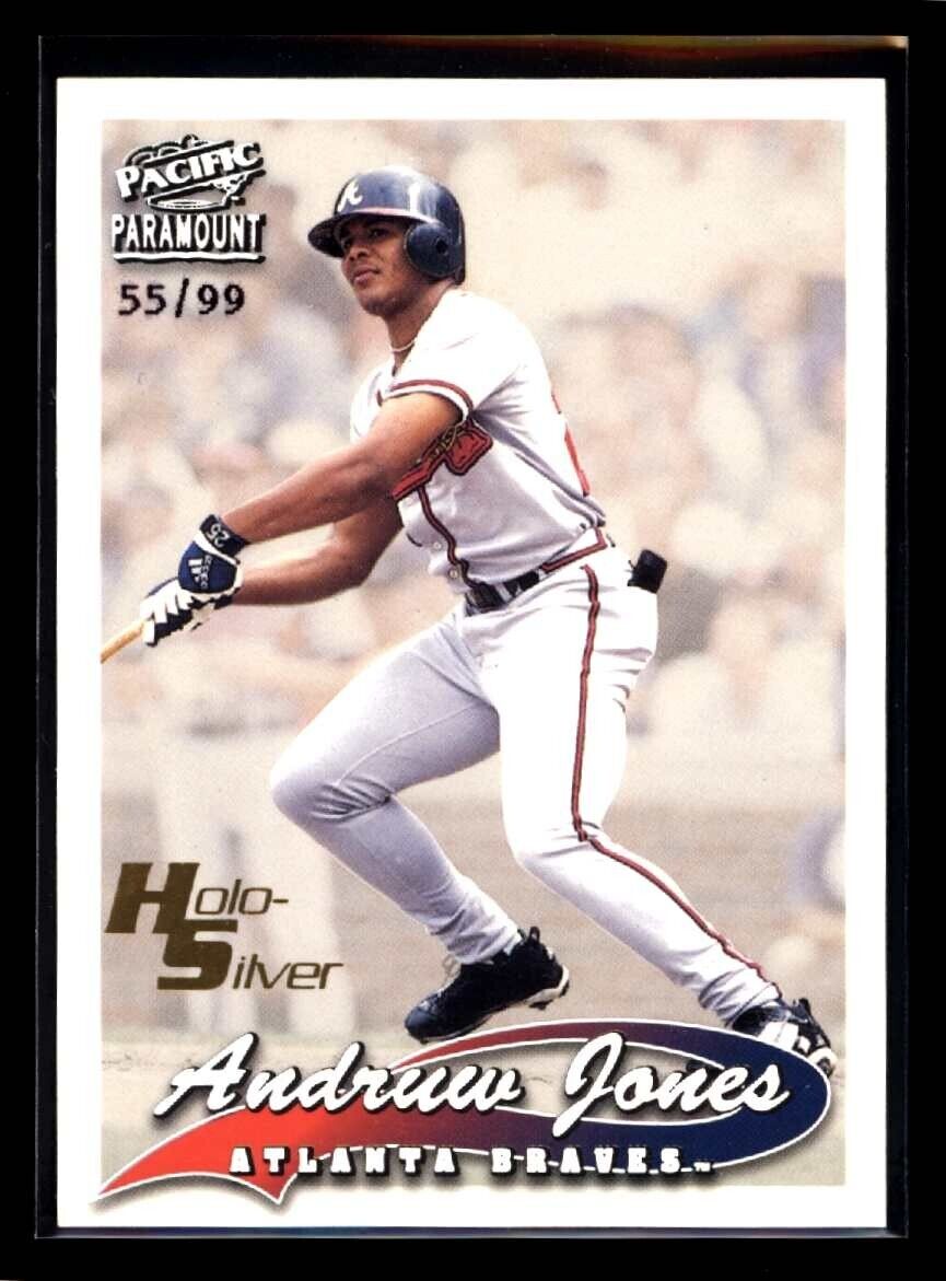 ANDRUW JONES 1999 Pacific Paramount Holo Silver #23 55/99 Baseball Parallel Serial Numbered - Hobby Gems