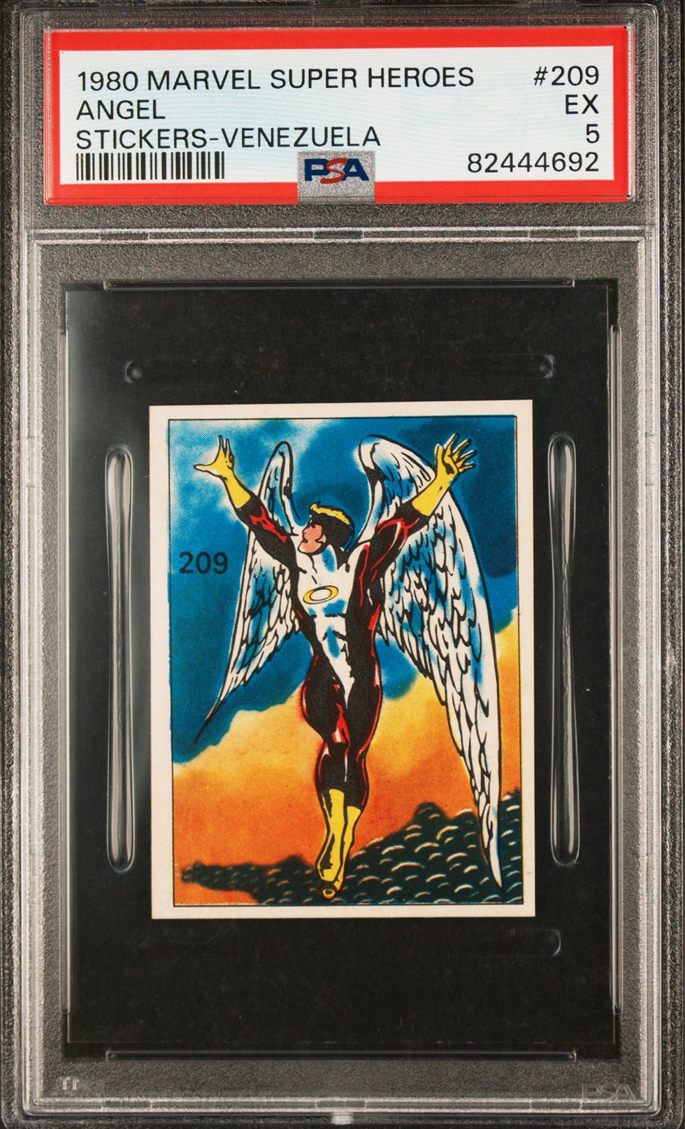 ANGEL PSA 5 1980 Marvel Super Heroes Sticker-Venezuela #209 Marvel Graded Cards Sticker - Hobby Gems