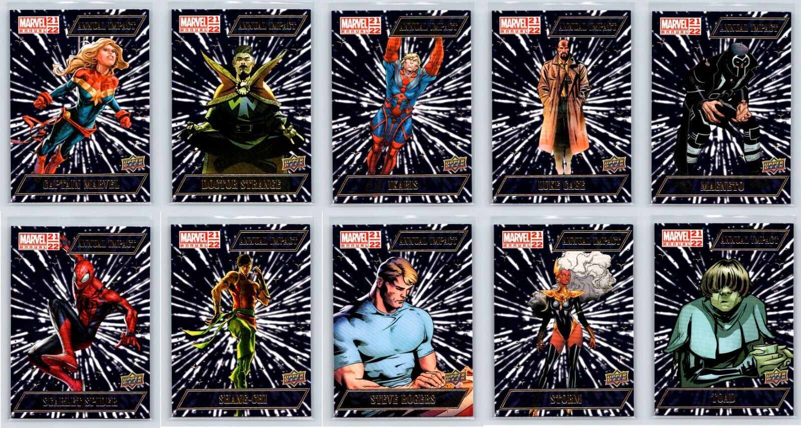 ANNUAL IMPACT 10 Card Set 2021-22 Upper Deck Marvel Annual Marvel Insert - Hobby Gems