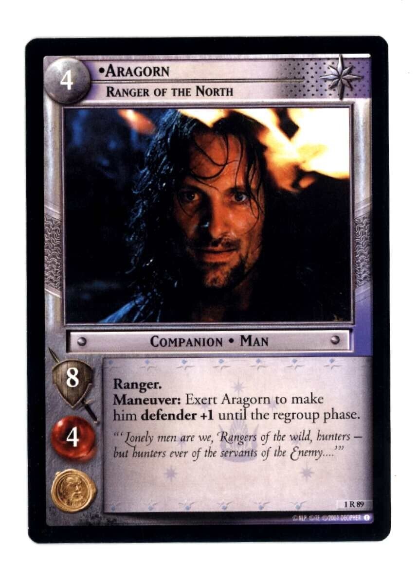 ARAGORN Ranger of the North Rare 2001 LOTR The Fellowship of the Ring NM 1R89 C2 Lord of the Rings Base - Hobby Gems