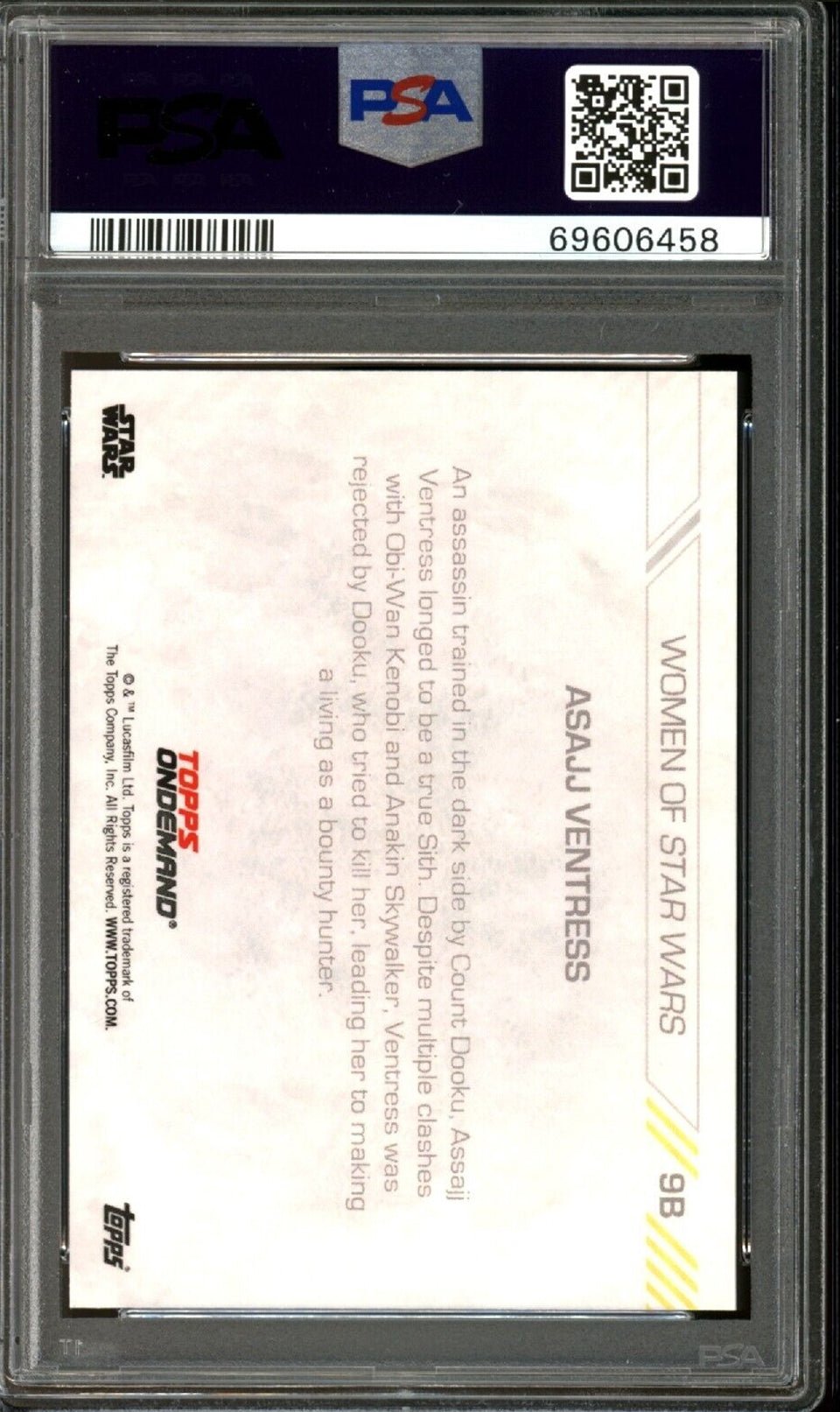 ASAJJ VENTRESS PSA 10 2019 Topps On-Demand Women Of Star Wars Blue #9B 07/10 Star Wars Graded Cards Parallel Serial Numbered - Hobby Gems