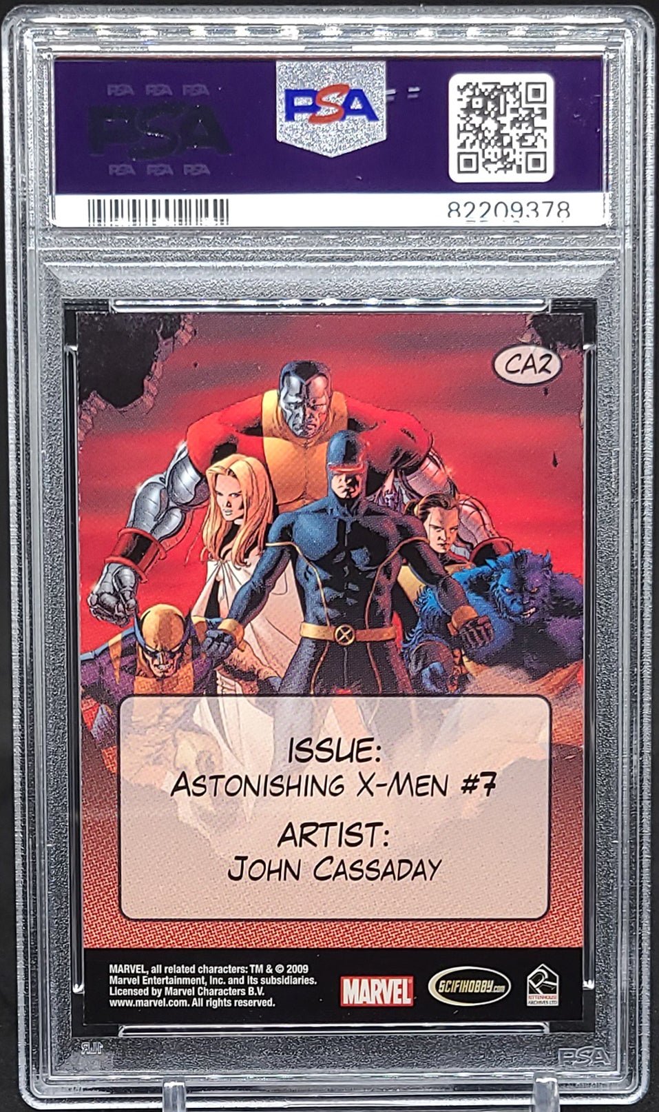 ASTONISHING X-MEN #7 PSA 9 2009 Rittenhouse Marvel X-Men Archives Ready for Action Cover Gallery CA2 (Beast Colossus Cyclops Emma Frost Rogue Wolverine) Marvel Graded Cards Insert - Hobby Gems