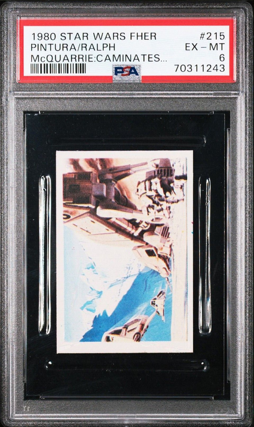 AT-AT Snowspeeder PSA 6 1980 Star Wars Fher Pintura de Ralph McQuarrie:C... #215 Star Wars Base Graded Cards - Hobby Gems