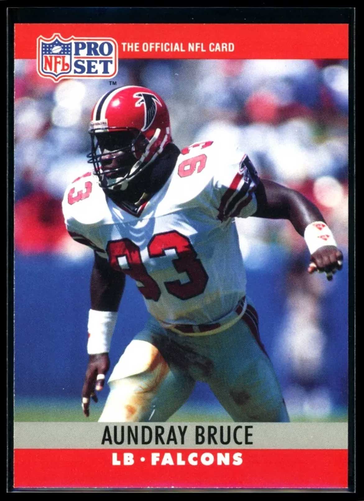 AUNDRAY BRUCE 1990 Pro Set #30 ERROR gap in line under stat totals C1 Football Base Error - Hobby Gems