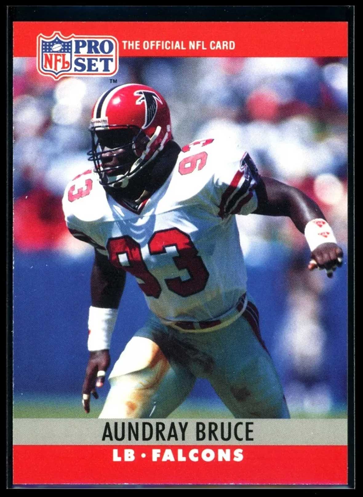 AUNDRAY BRUCE 1990 Pro Set #30 ERROR gap in line under stat totals C2 Football Base Error - Hobby Gems