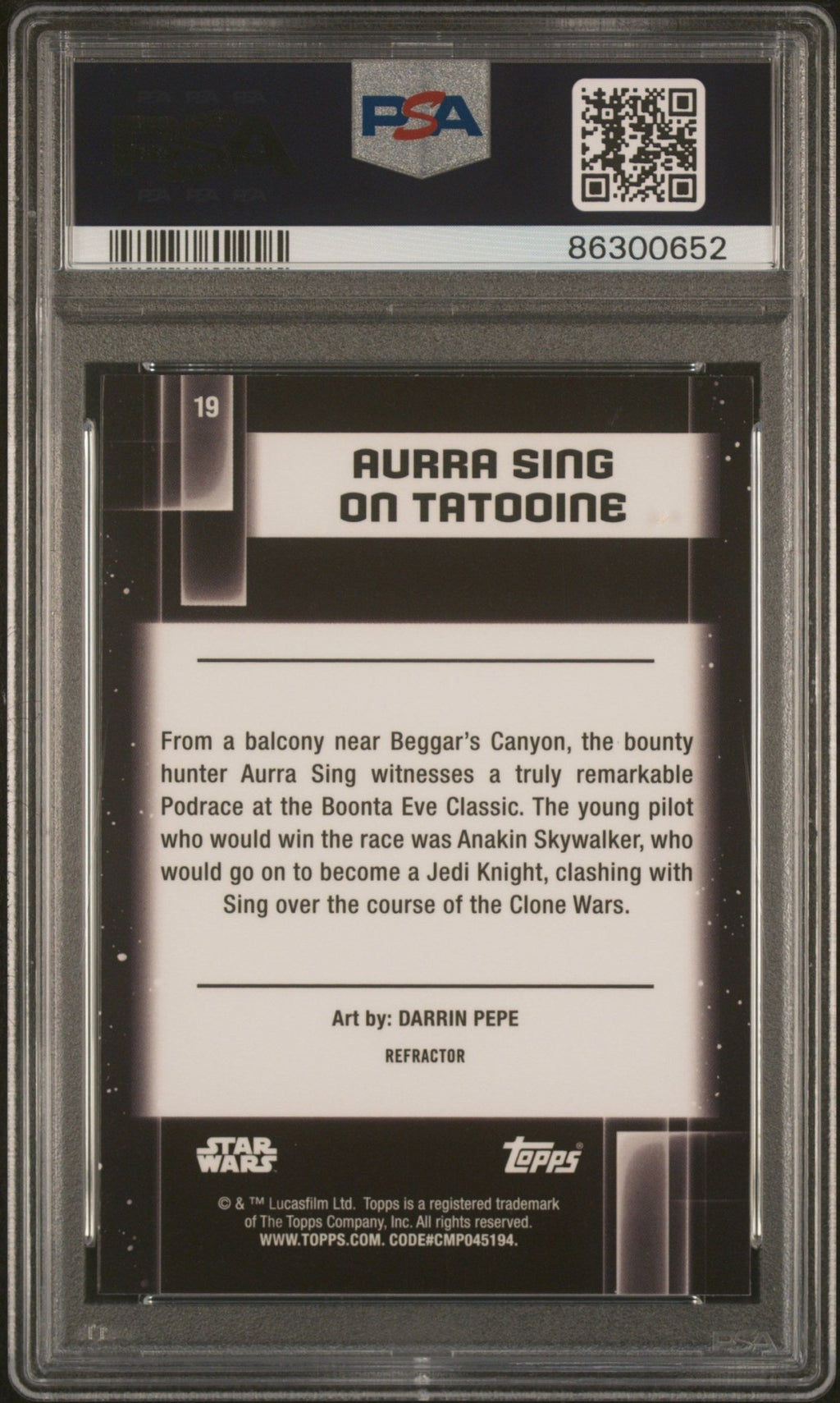 AURRA SING PSA 10 2021 Topps Star Wars Galaxy on Tatooine Refractor #19 Star Wars Graded Cards Parallel - Hobby Gems