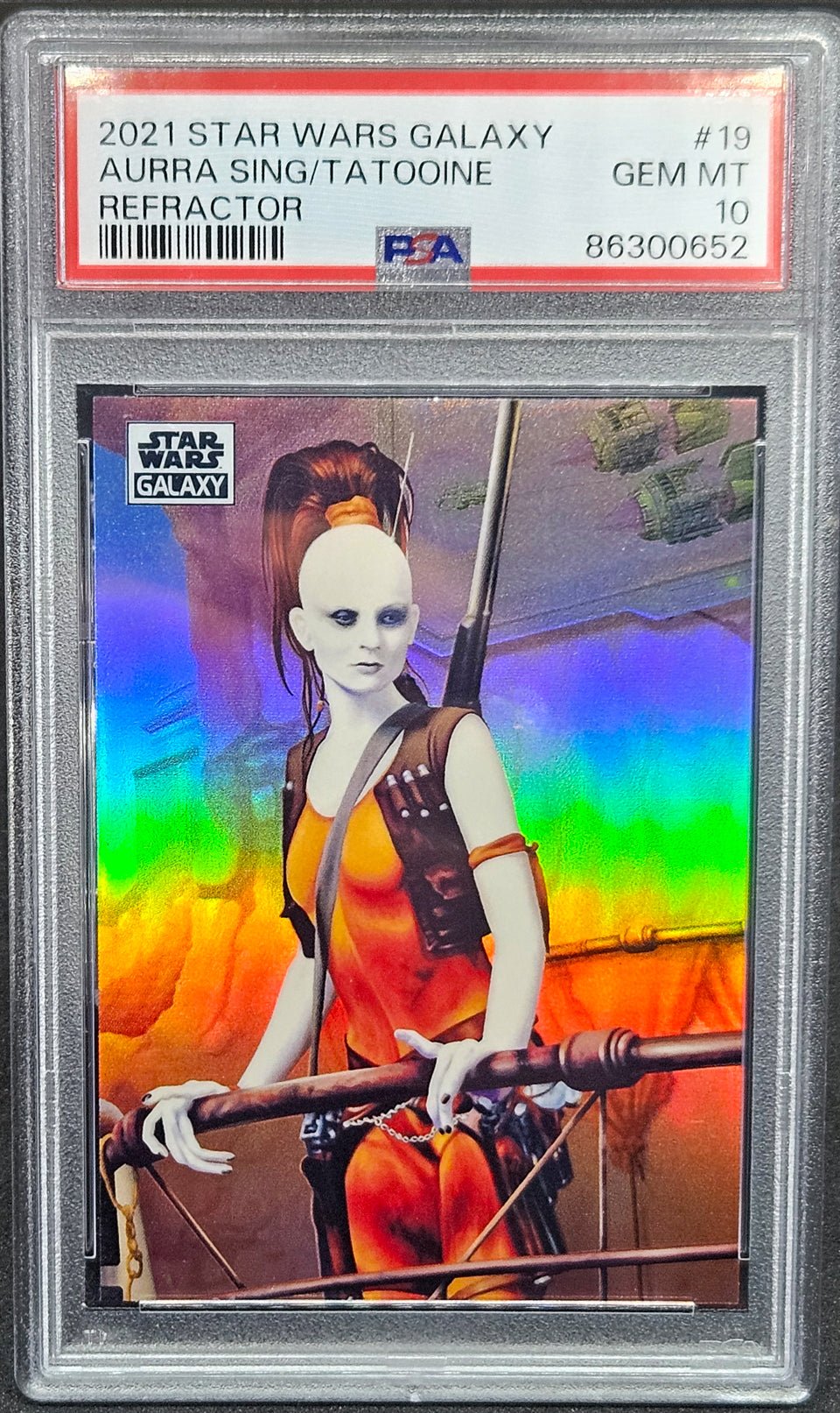 AURRA SING PSA 10 2021 Topps Star Wars Galaxy on Tatooine Refractor #19 Star Wars Graded Cards Parallel - Hobby Gems