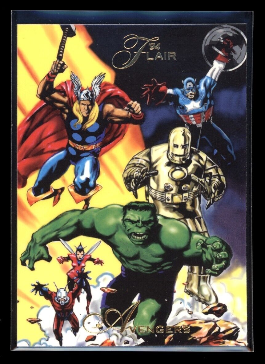 AVENGERS Hulk Thor Captain America 1994 Fleer Flair Marvel Annual #11 Marvel Base - Hobby Gems