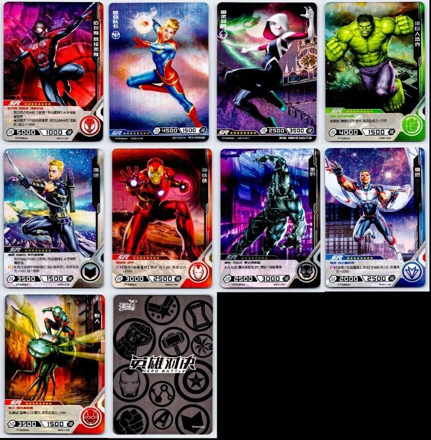 AVENGERS SPIDER-MAN Marvel 2022 Hero Battle Kayou SR Foil 1st Edition Cards 9C Marvel Parallel - Hobby Gems
