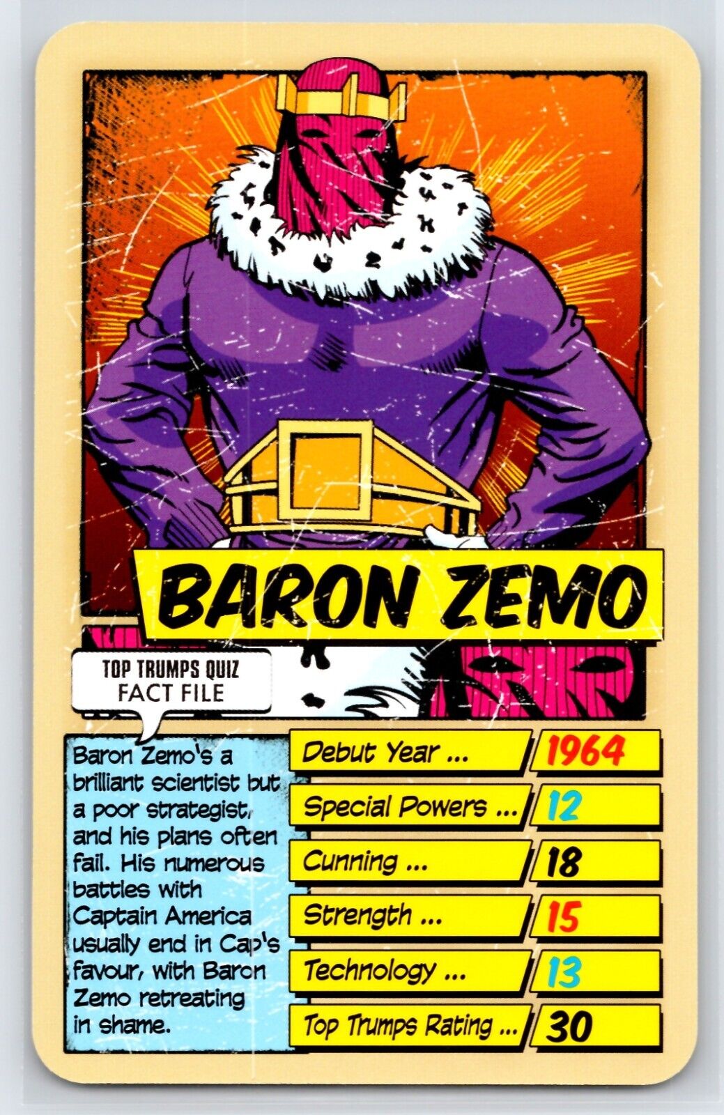 BARON ZEMO 2021 Marvel Universe Top Trumps Specials UK Limited Marvel Base - Hobby Gems