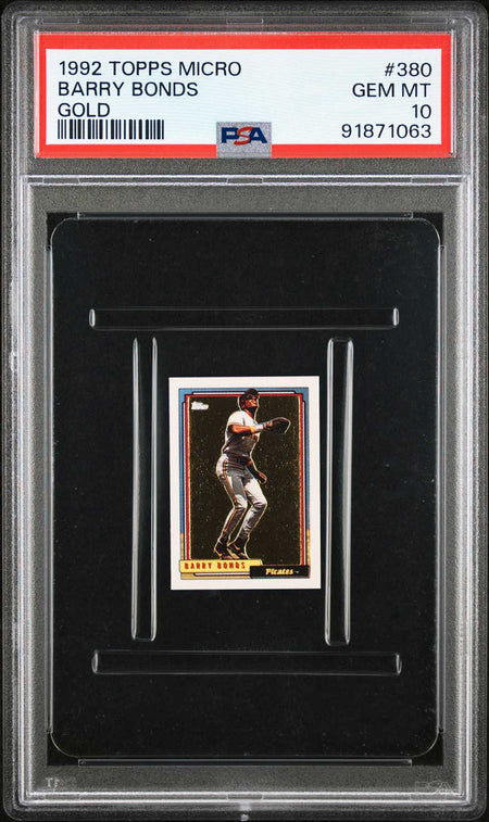 BARRY BONDS PSA 10 1992 Topps Micro Gold #380 Baseball Graded Cards Parallel - Hobby Gems