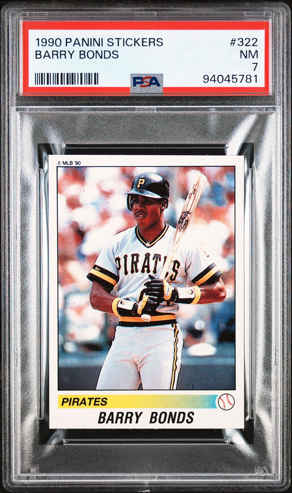 BARRY BONDS PSA 7 1990 Panini Sticker #322 Baseball Graded Cards Sticker - Hobby Gems